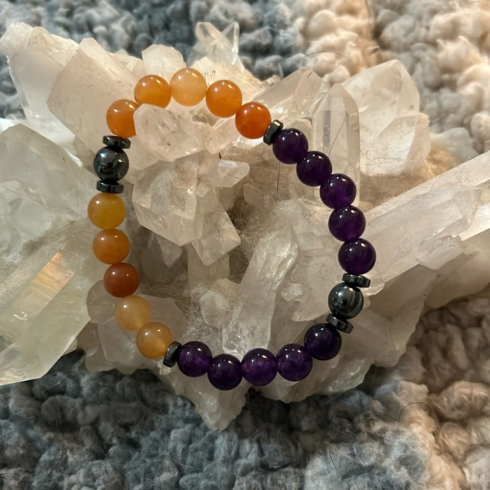 Carnelian, Hematite and Garnet(?) Bracelet-Medium